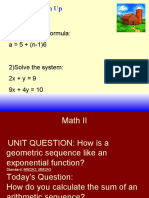 Warm Up: 1) Simplify The Formula: A 5 + (n-1) 6