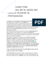 Las Causas Más Comunes de La Caída Del Cabello Durante La Menopausia