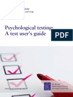 Psychological Testing: A Test User's Guide: The British Psychological Society