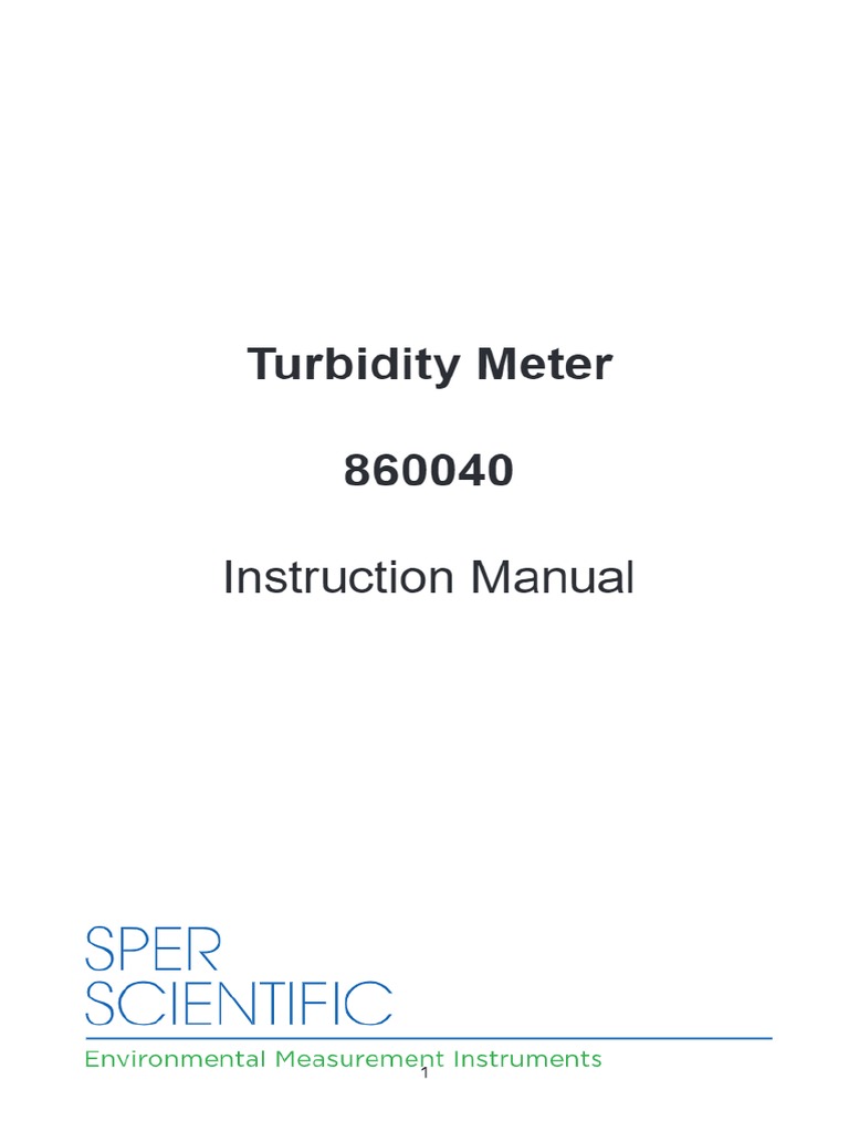 Turbidity Meter 860040 Instruction Manual Manualzz PDF