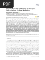 Applied Sciences: New Developments and Progress in Absorption Chillers For Solar Cooling Applications