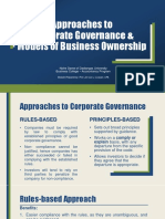 Approaches To Corporate Governance & Models of Business Ownership
