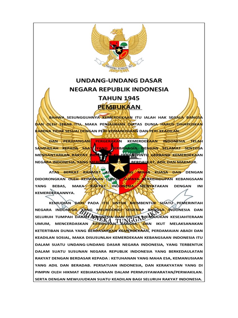 Pembukaan UUD 1945 dalam konteks pendidikan nasional