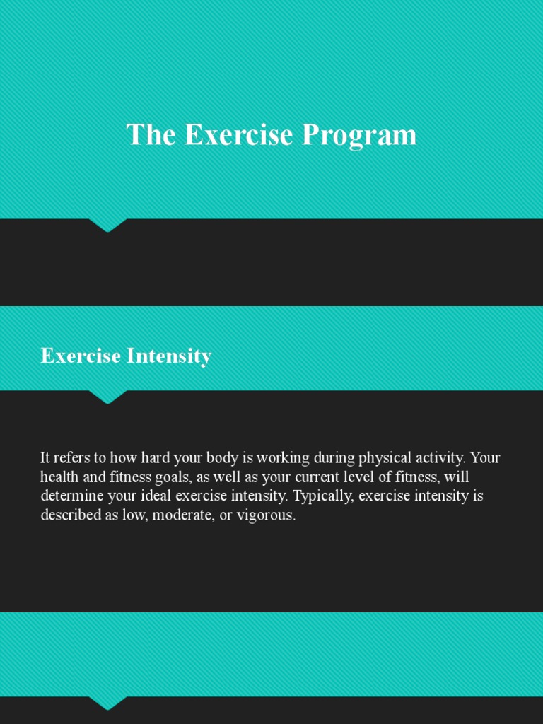 The Exercise Program Pdf Physical Fitness Aerobic Exercise