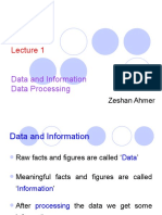 Lecture 1 - Data and Information, Data Processing