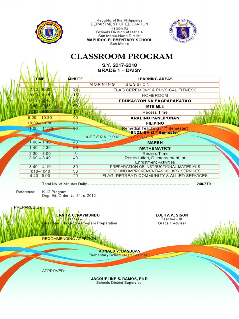 Classroom Program Overview 2017-2020 | PDF | Teachers | Classroom
