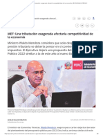 MEF - Una Tributación Exagerada Afectaría Competitividad de Economía - PERU21