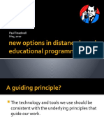 New Options in Distance Based Educational Programming: Paul Treadwell May, 2010
