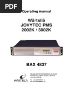 Wärtsilä Jovytec Pms 2002K / 3002K: Operating Manual