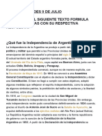 Qué Fue La Independencia de Argentina