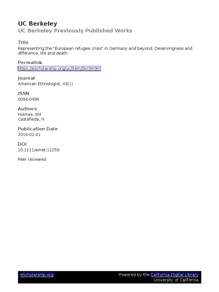 Germany's Refugee Crisis Representation | PDF | Refugee | European ...
