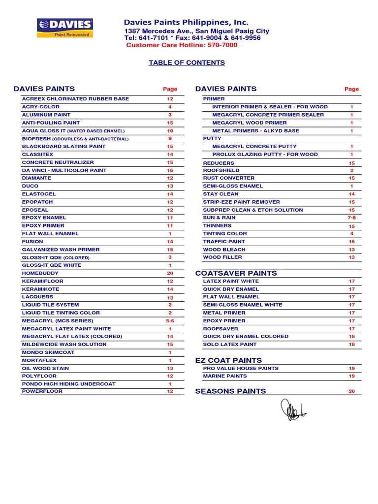 DAVIES PAINTS Pricelist 2016 PDF Paint Epoxy