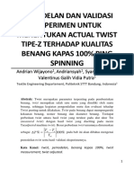 Pemodelan Dan Validasi Eksperimen Untuk