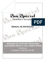 Manual de Instrução: Máquina de Costura Industrial Galoneira Base Plana-Direct-Drive