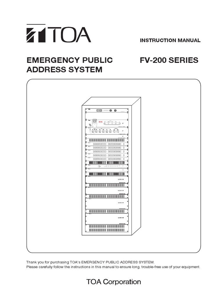 2362 FV 200 Emergency Pa System Manual PDF Amplifier Power Supply