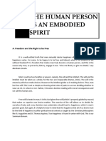 As An Embodied Spirit: The Human Person