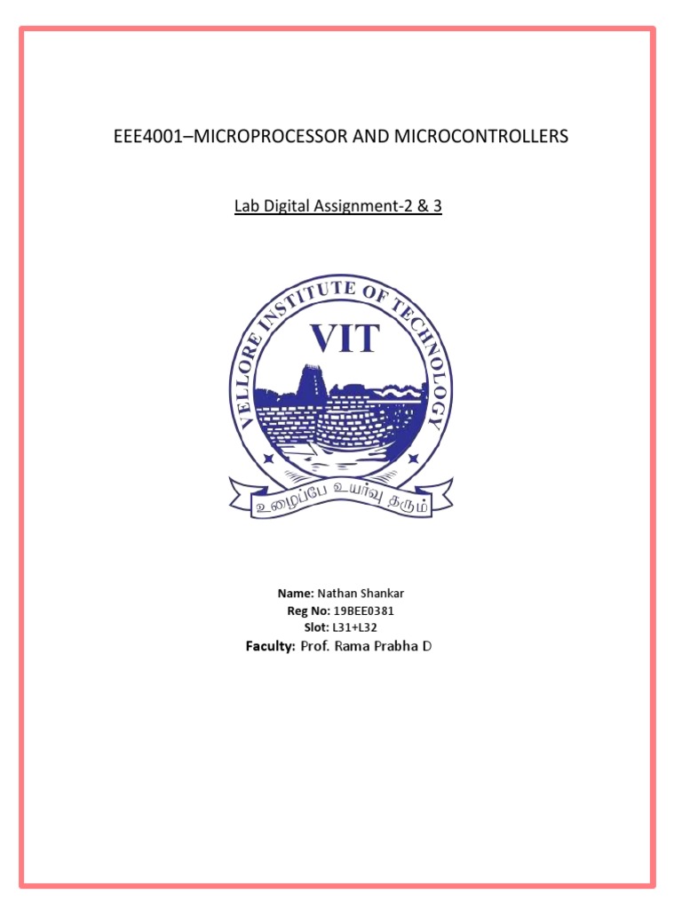 Microprocessor & Microcontrollers Lab 2-3 | PDF