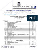 Class 2025 List of Items For Iop Ramp