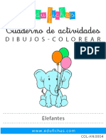 COL AN0004 Dibujos de Elefantes Edufichas