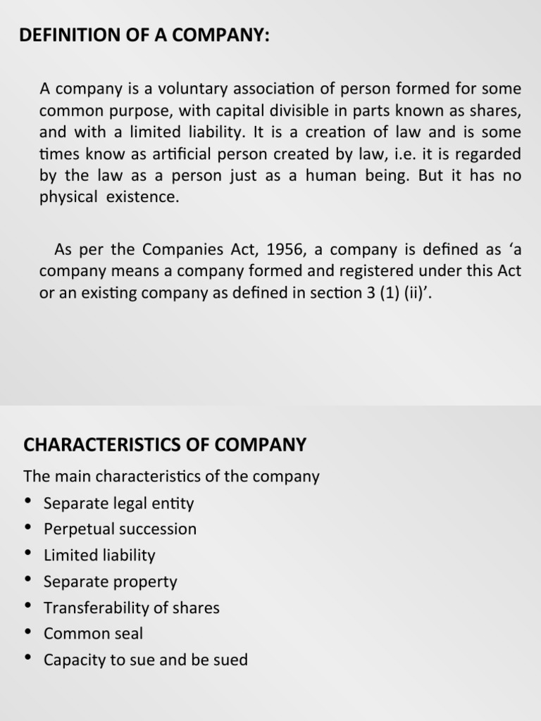 Company Definition and Types Explained | PDF | Liquidation | Articles ...