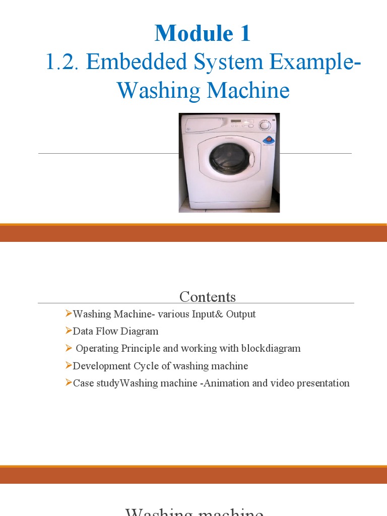 Module 1 - 1.2. Embedded System Example Washing Machine | PDF | Washing ...