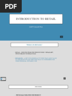 Introduction To Retail: Smitu Malhotra