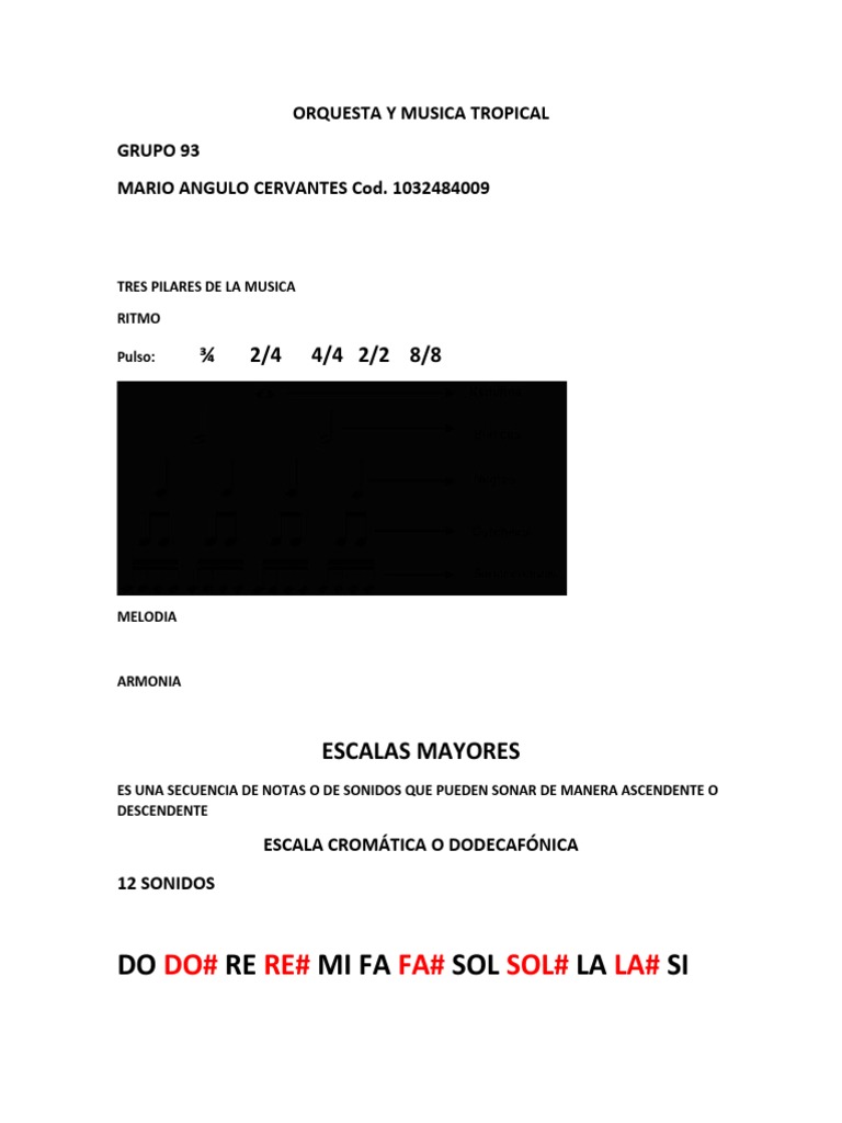 Escalas y Acordes Musicales | PDF | Escala (música) | Acorde (Música)