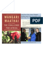 Nobel Peace Prize Winner Wangari Maathai Quotes Gaias Work in "The Challenge for Africa"