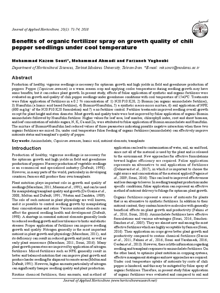 CHILI PEPPER FERTILIZER REQUIREMENTS intelligence overview