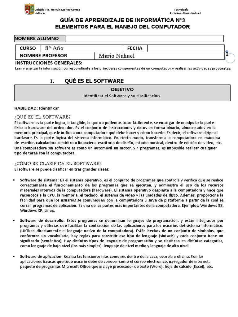 Clasificación del Software en Informática | PDF | Software de la ...