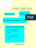 Queuing Formula: Single Server