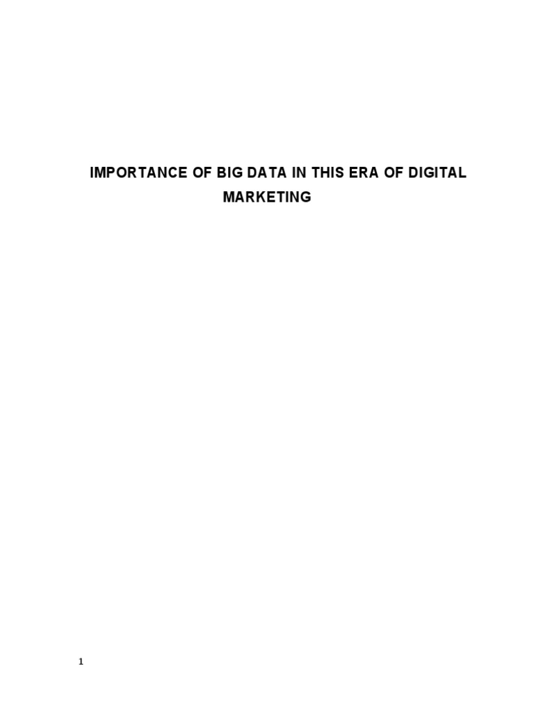 Big Data's Role in Digital Marketing | PDF | Big Data | Advertising