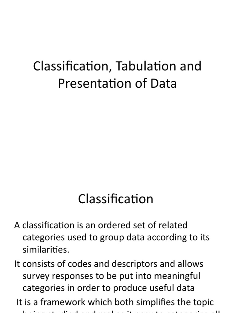 Classification, Tabulation | PDF | Science | Cognitive Science