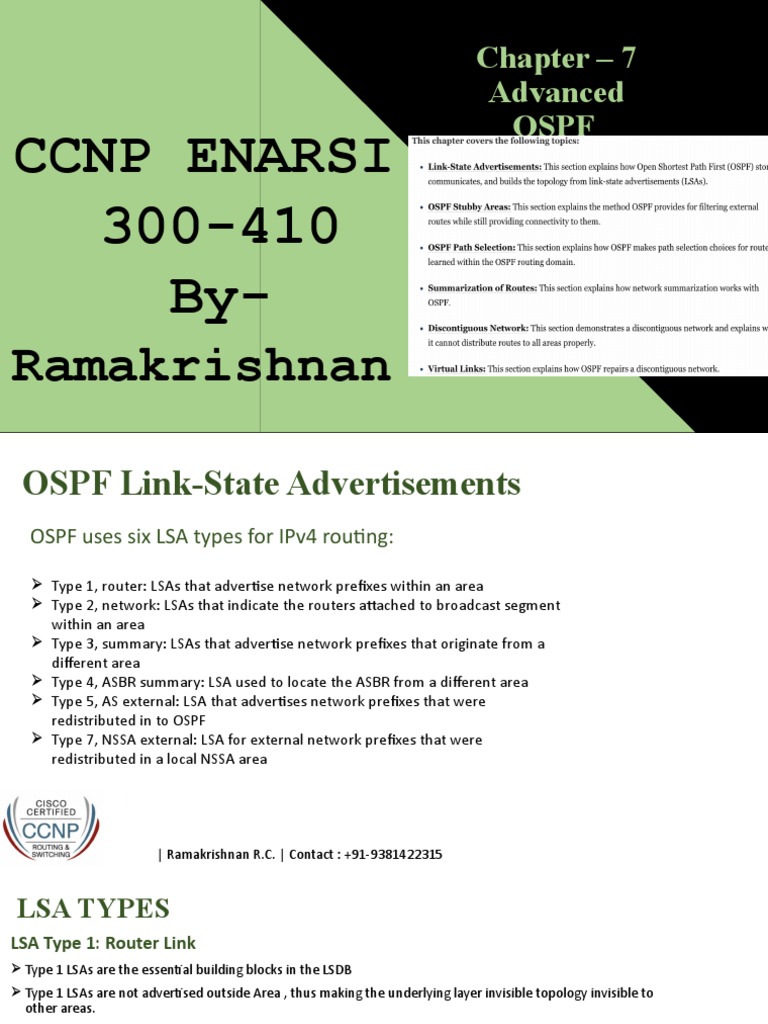 OSPF LSA Types Explained for CCNP 300-410 | PDF | Internet Protocols ...