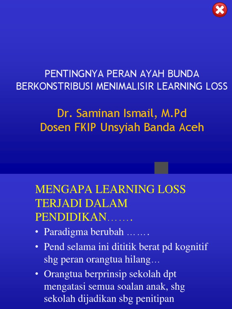Learning loss kadis aceh pdf