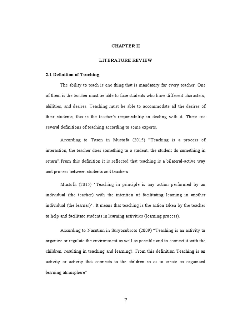 CHAPTER II - Revisi 2 | PDF | Teachers | Learning