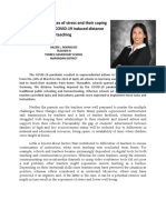 Teachers' Experiences of Stress and Their Coping Strategies During COVID-19 Induced Distance Teaching