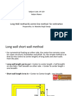 Long Wall Method & Centre Line Method For Estimation: Subject Code: AP-329 Subject Name