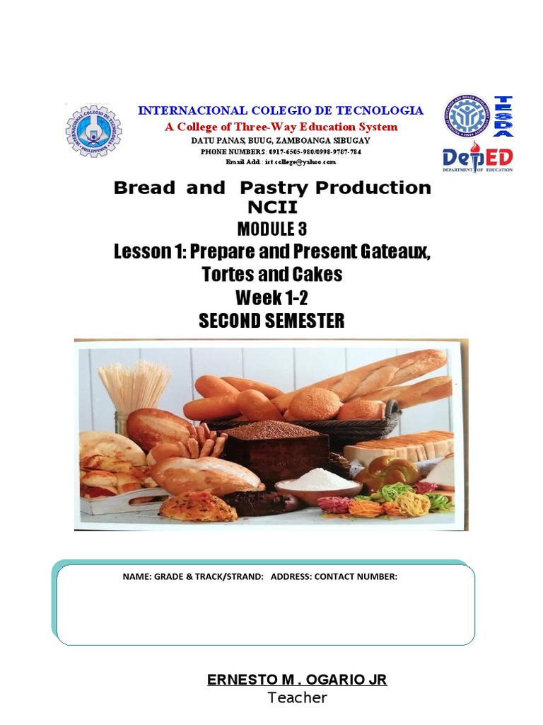 Bpp Q1 Mod3 Prepare And Present Gateaux Tortes And Cakes V3 Pdf Cakes Fruit Preserves