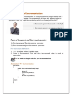 Incrementation/Decrementation: Types of Increment and Decrement Operator