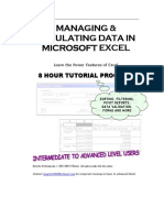 Managing & Tabulating Data in Microsoft Excel