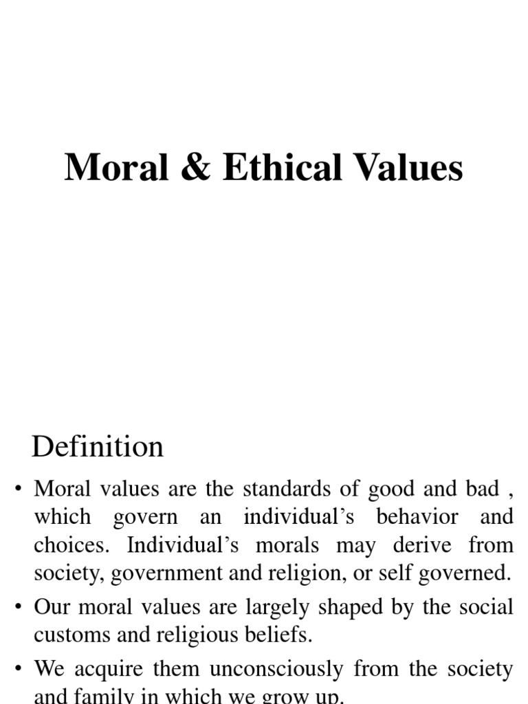 Moral and Ethical Values | PDF | Morality | Value (Ethics)