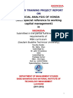 Financial Analysis of Honda (With Special Reference To Working Capital Management) in