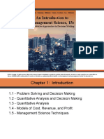 An Introduction To Management Science, 15e: Quantitative Approaches To Decision Making