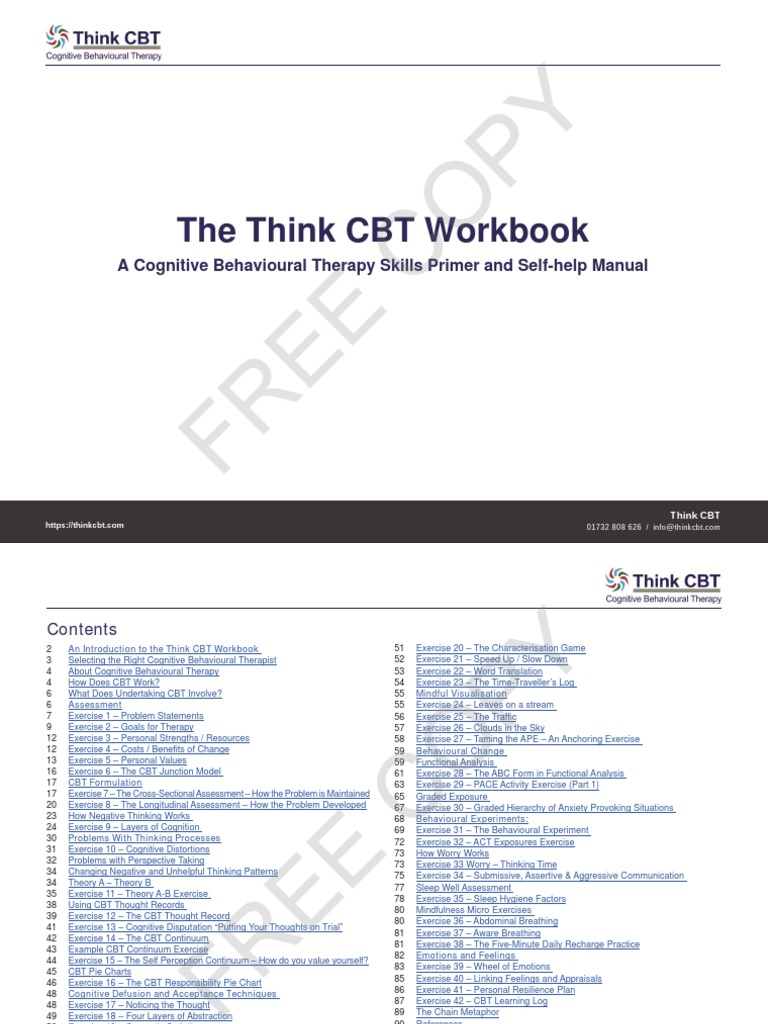 Think CBT Workbook | PDF | Cognitive Behavioral Therapy | Psychotherapy