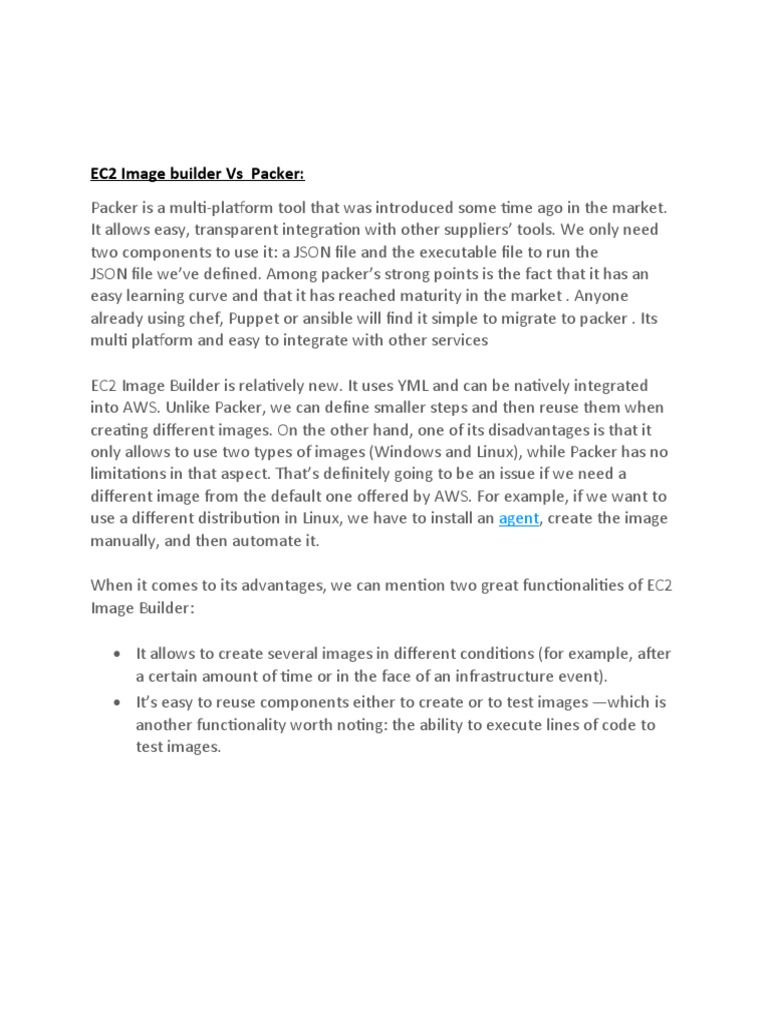 EC2 Image Builder Vs Packer | PDF