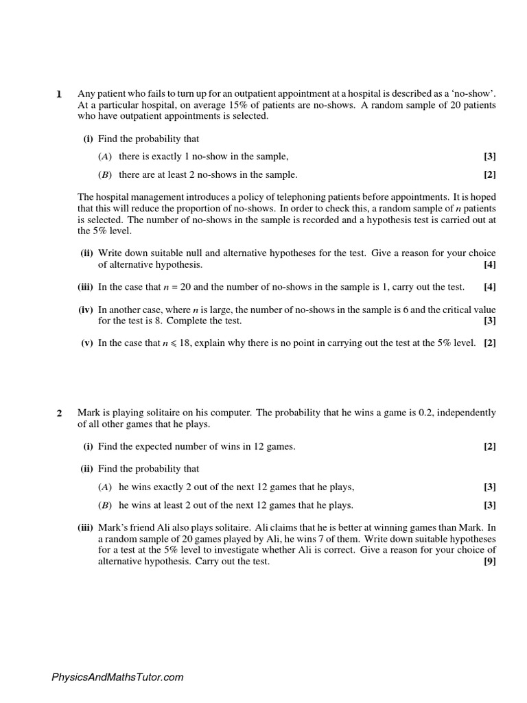Binomial Distribution in No-Show Analysis | PDF | Statistical ...