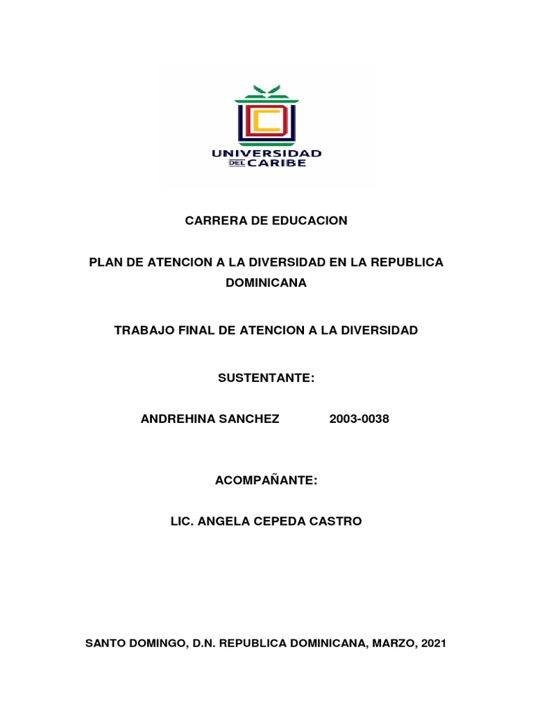 Plan de Atención a la Diversidad Educativa | PDF | Evaluación | Plan de ...