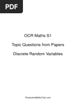 OCR Maths S1 Topic Questions From Papers Discrete Random Variables