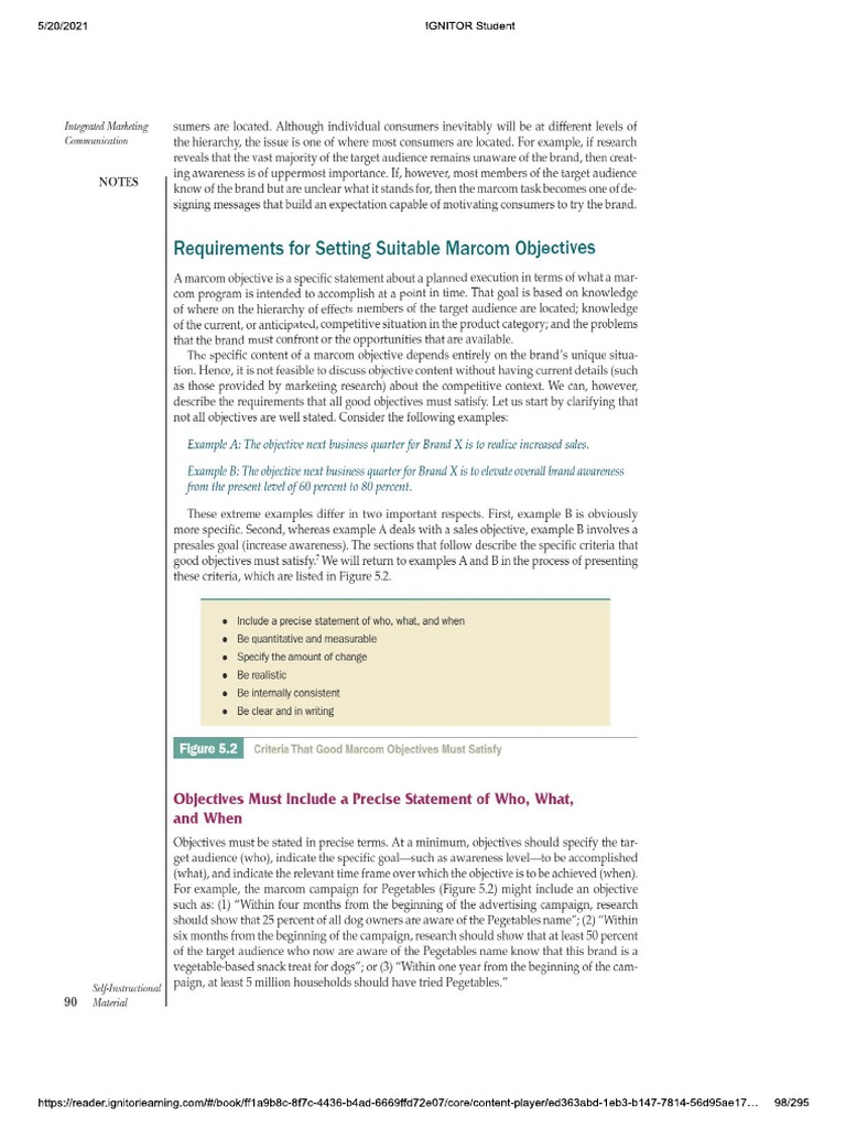 Requirements For Setting Suitable Marcom Objectives | PDF | Brand ...